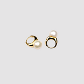 Pearl huggie hoops earrings BlackSugar-Best Online Jewelry Shop Earrings, Necklaces, Rings, Bracelets Located West Los Angeles